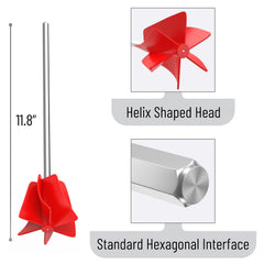 80 x 300 mm - Helix Paint Mixer, 11.8 Inch, 1 Gallon Paint Mixer for Drill, Resin Mixer, Epoxy Mixer, Paint Stirrer for Drill, Drill Mixer Attachment, Epoxy Resin Mixer, Drill Paint Mixer.