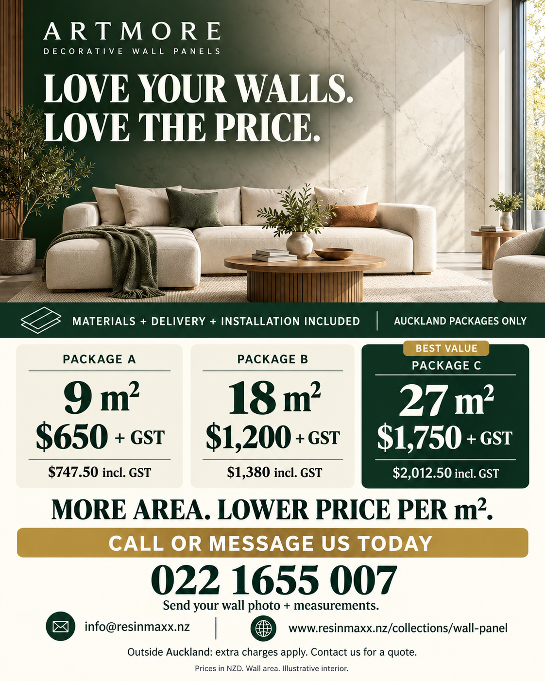 Turnkey Wall Panel Packages: materials, delivery and installation included!